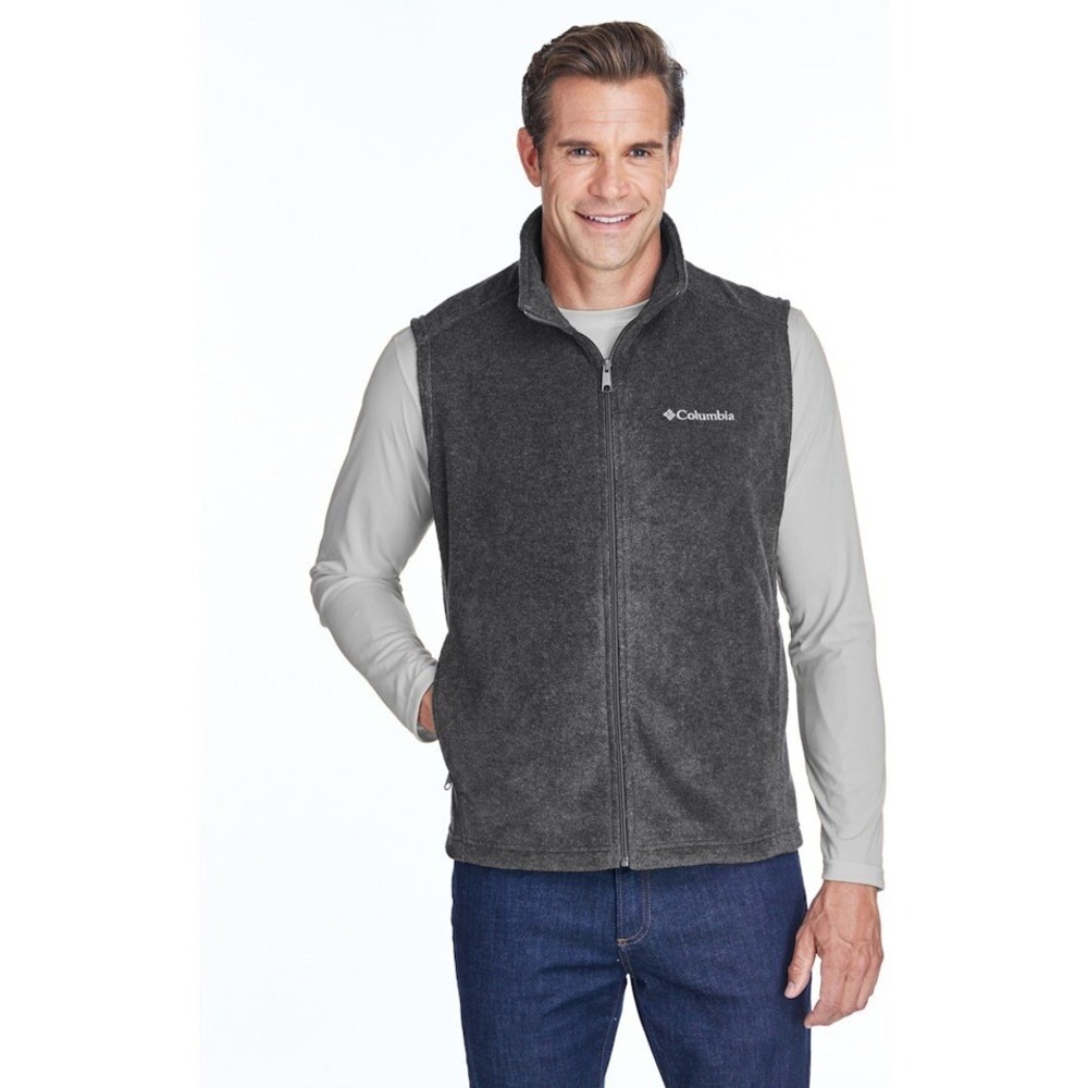Columbia Steens Mountain Fleece Vest Mens XXL Charcoal Gray Full Zip Soft Jacket